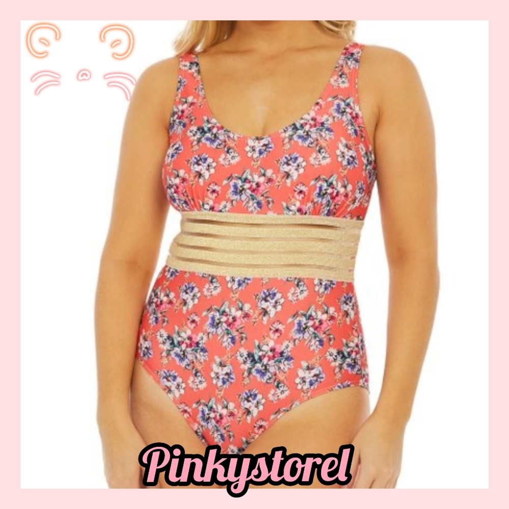 🍑Coral Floral Swimsuit 🍑